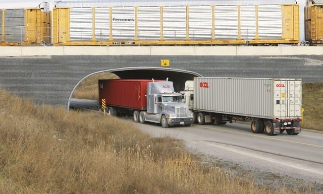 Super-Cor ​structural steel plate box culvert​ used in a rail overpass