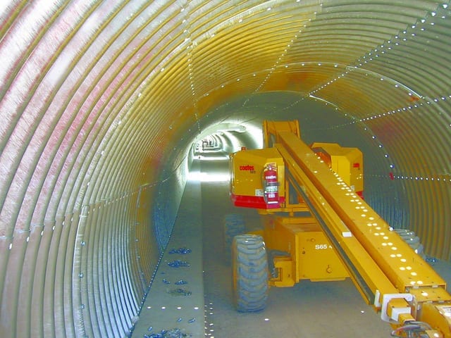 Structural steel plate ​conveyor tunnel interior