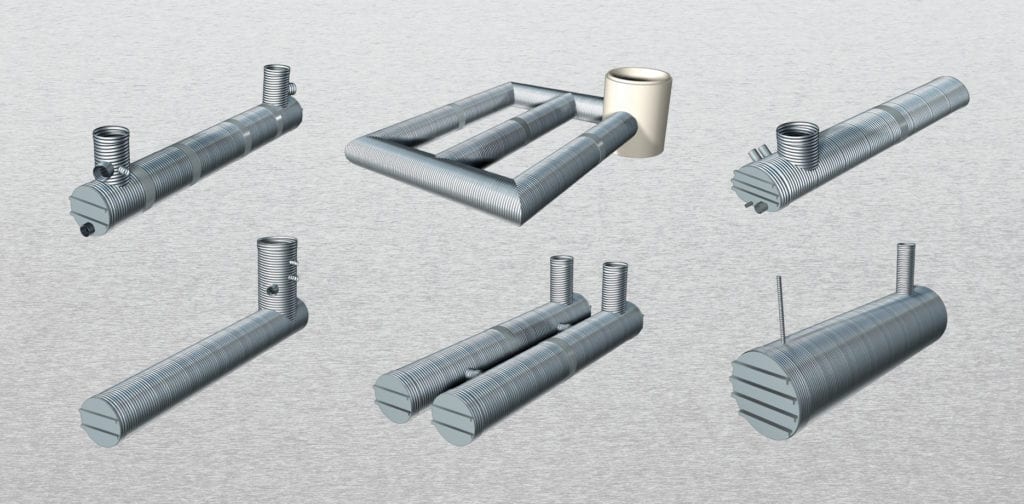 Illustrations of different stormwater system formats