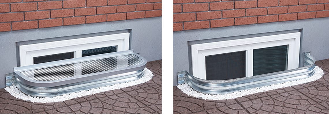 AIL Window Well, installed with and without a Safety Cover