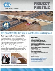 Project Profile: AIL’s innovative Ultra•Cor used in record-breaking Dubai project