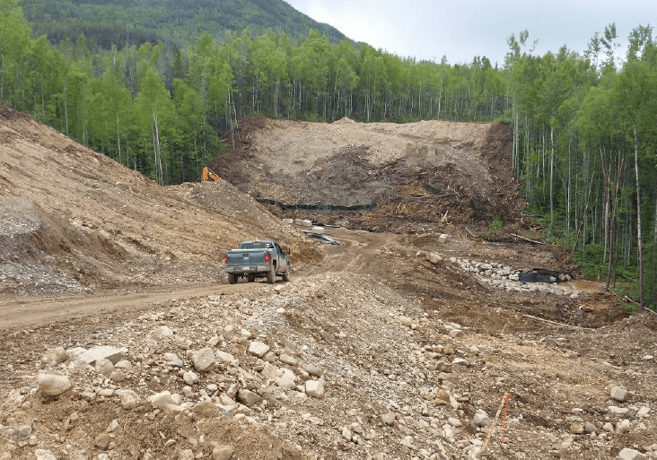 Northward view of crossing site, MacKenzie, BC