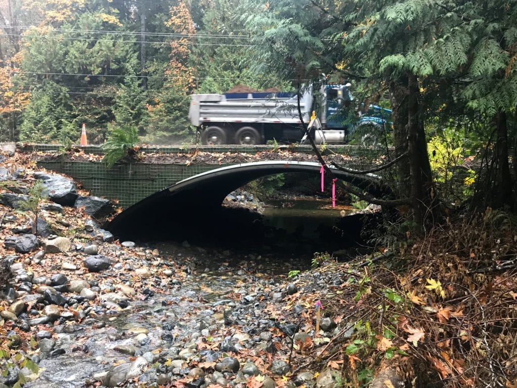 Completed buried bridge before guiderail installation