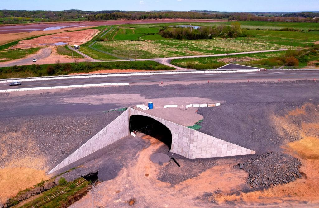 Aerial view of completed two-stage Super•Cor rail tunnel