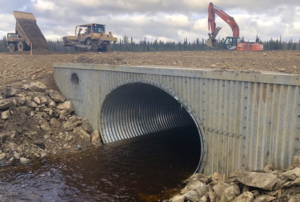 Inlet view of Bolt-A-Plate culvert and headwall