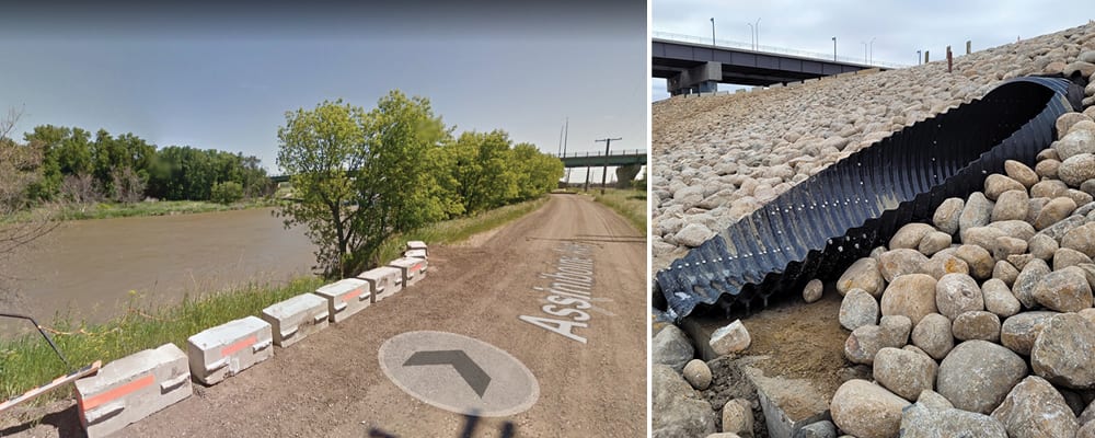 Before image of installation site and completed culvert