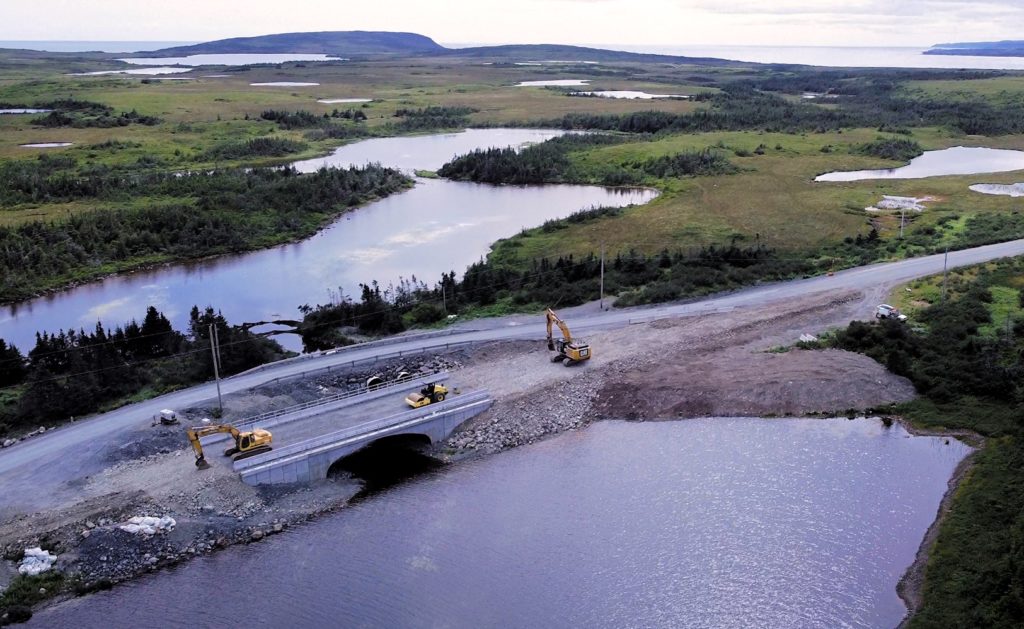 Aerial view of Box Culvert stream crossing near ocean