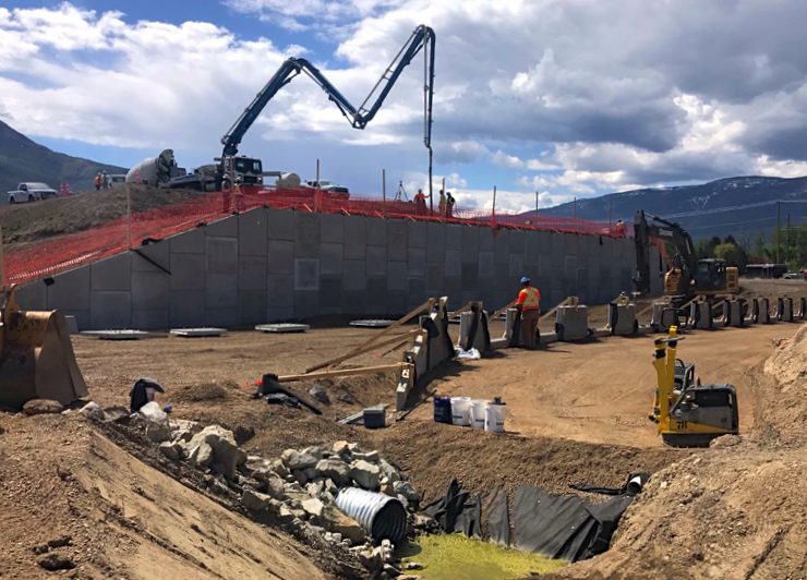 Wide construction view of MSE Precast-Panel-Wall-Abutments