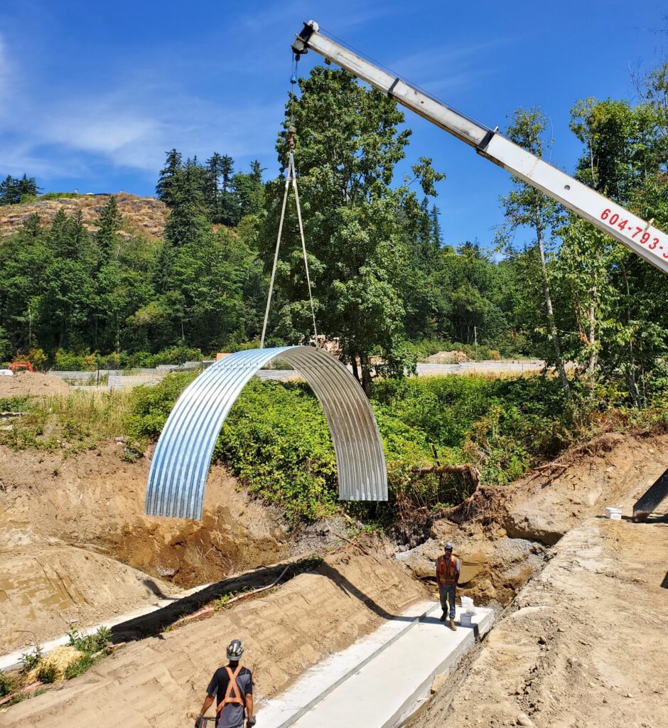 First section being placed for Bolt-A-Plate culvert