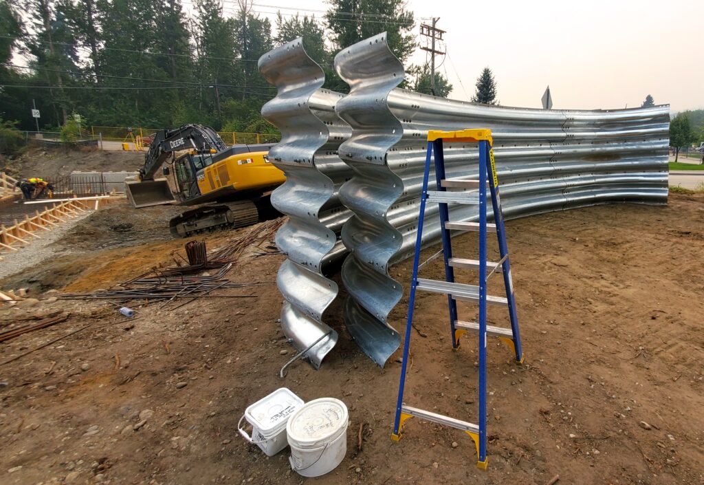 Assembled sections of Super-Cor Box Culvert stream crossing