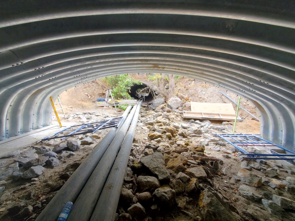 Interior view of Super-Cor Box Culvert stream crossing