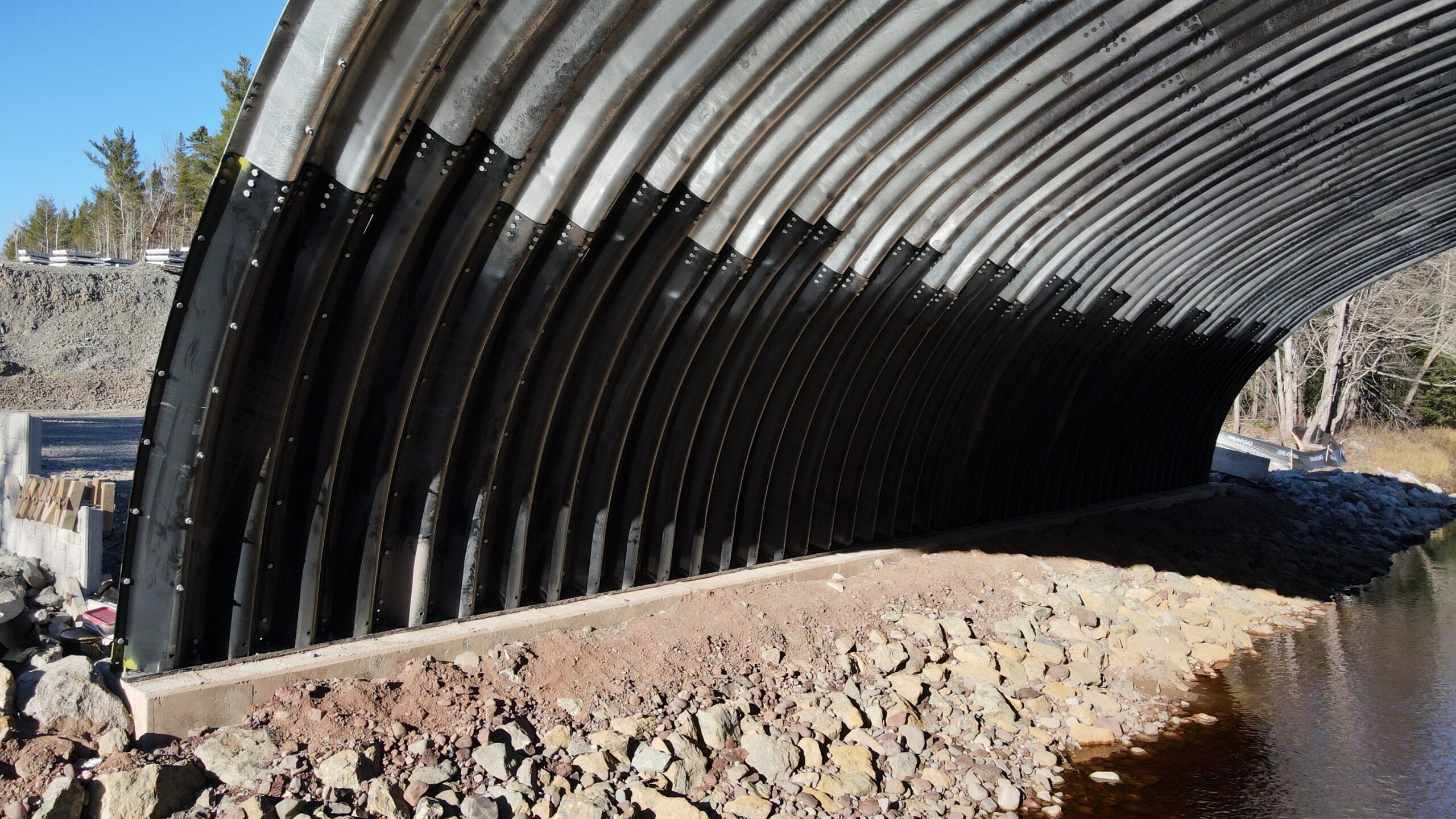 Close-angled view inside Ultra-Cor Buried Metal Bridge