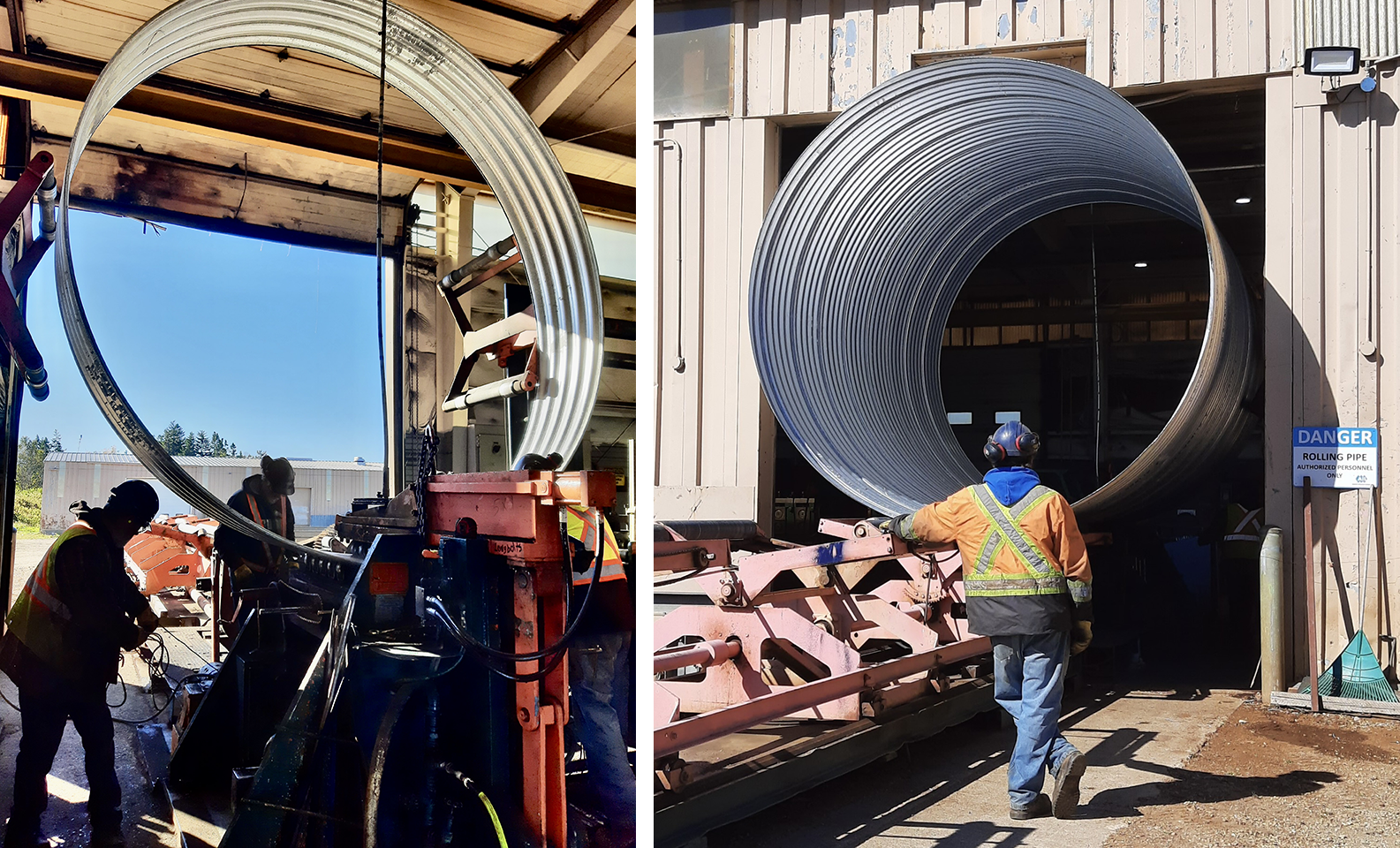 Images of washout replacement culvert manufacturing