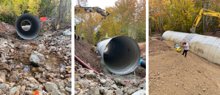 Images of washout replacement culvert installation