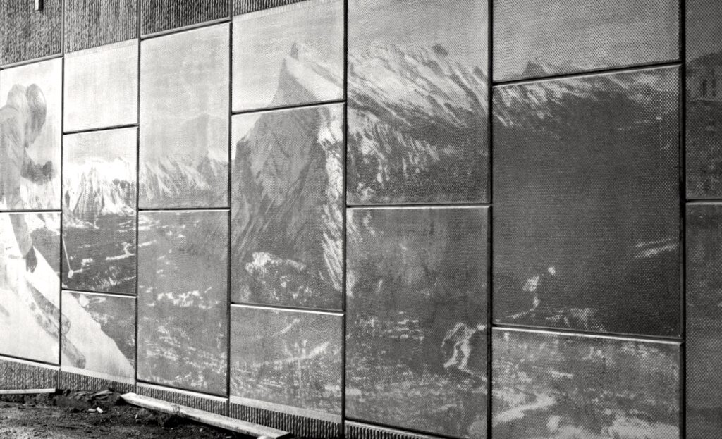 Mountain detail view of MSE Precast Panel mural wall