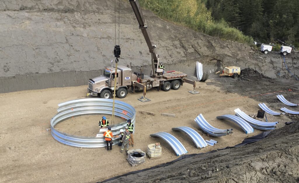 Beginning of assembly of Super-Cor Round Culvert