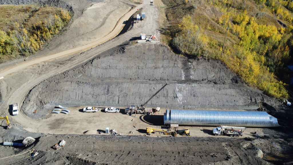 Aerial view of Super-Cor Round Culvert construction site