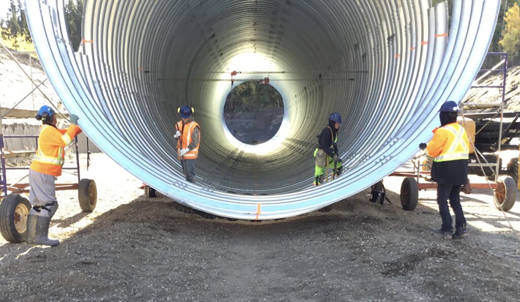 End view of assembly of Super-Cor Round Culvert