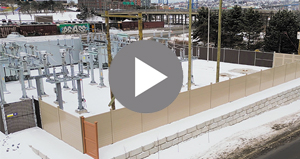 Electrical substation sound barrier wall, Saint John, NB