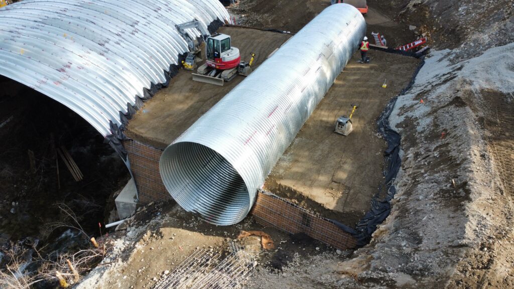 Wide view of Bolt-A-Plate tunnel backfilling