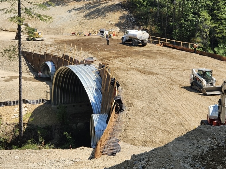 : Aerial view of curved roadway