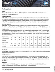 Hi-Flo HDPE Duo - Double Wall Pipe Technical Sheet