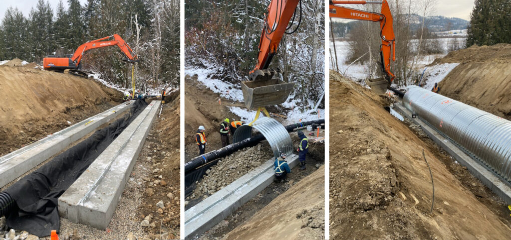 Construction views of Bolt-A-Plate arch installation