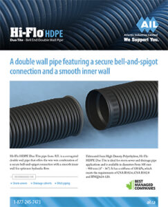 Hi-Flo HDPE Duo Tite - Bell End Double Wall Pipe Product Sheet
