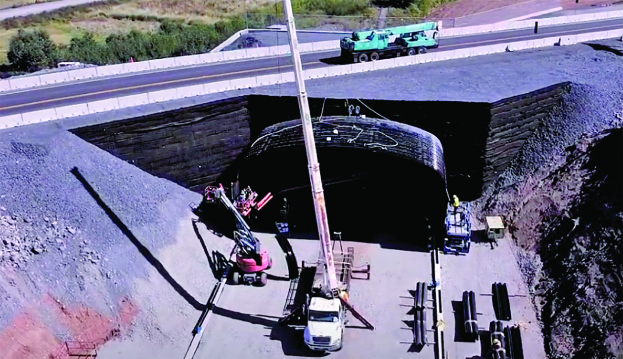 Temporary MSE walls surround Super-Cor Box Culvert