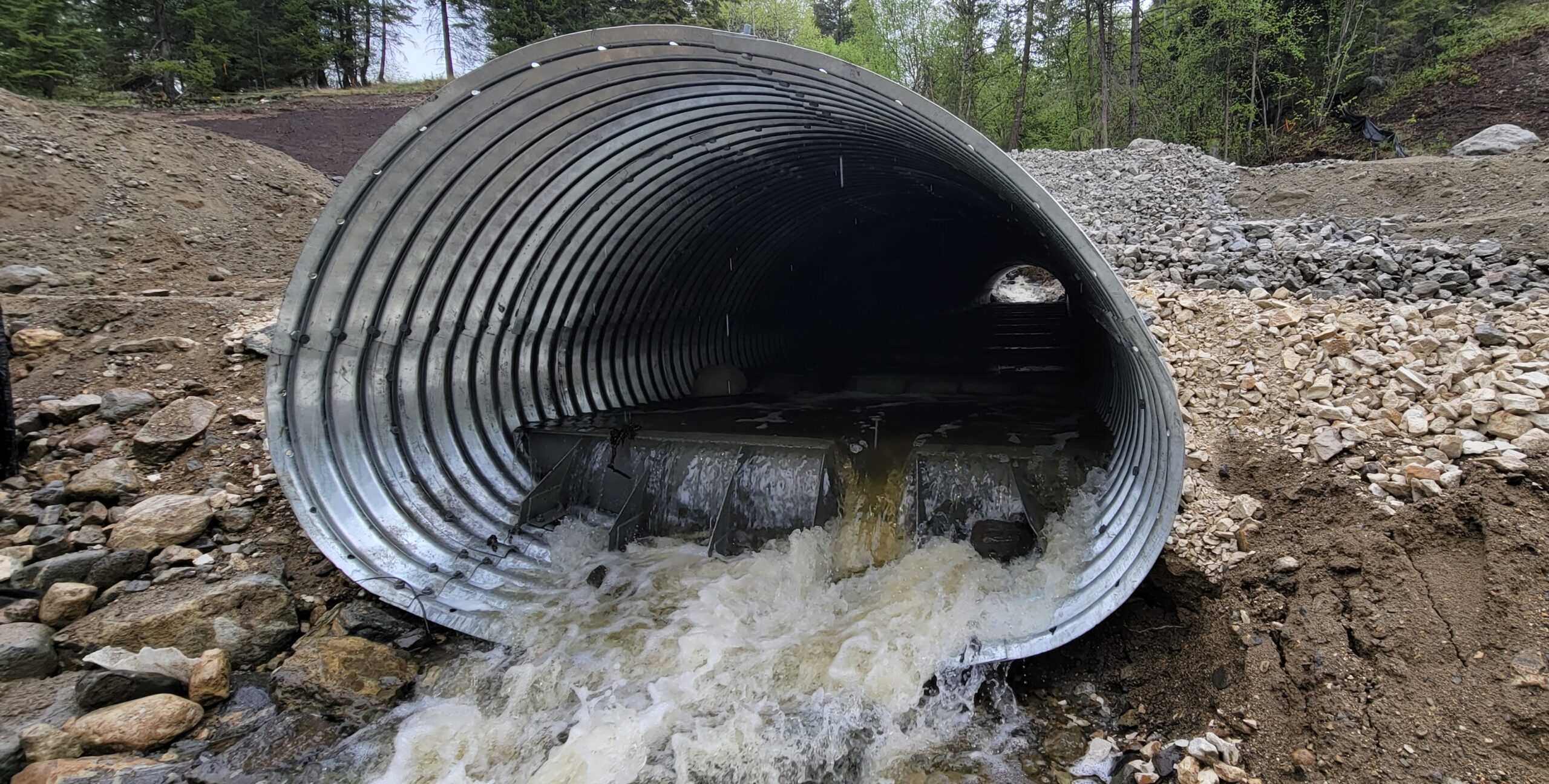 End view of Bolt-A-Plate fish passage culvert