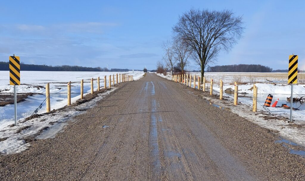 Finished roadway over new Super-Cor Box Culvert