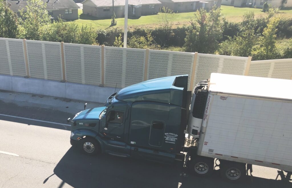 Highway noise barrier wall