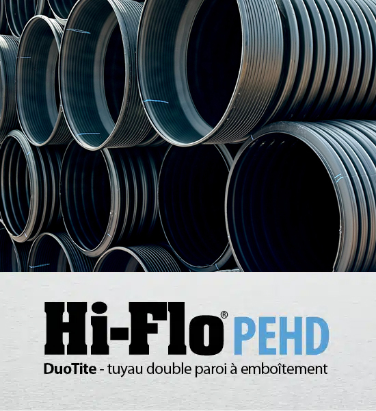 Les tuyaux PEHD haut débit à double paroi d’AIL sont certifiés CSA.