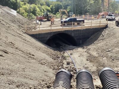 Wide view of Super-Cor temporary construction crossing