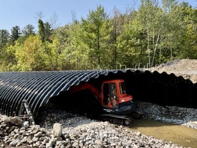 Wide view of Super-Cor skewed-end stream crossing