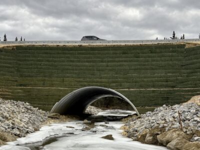 Finished view of Super-Cor stream crossing with GRS headwalls