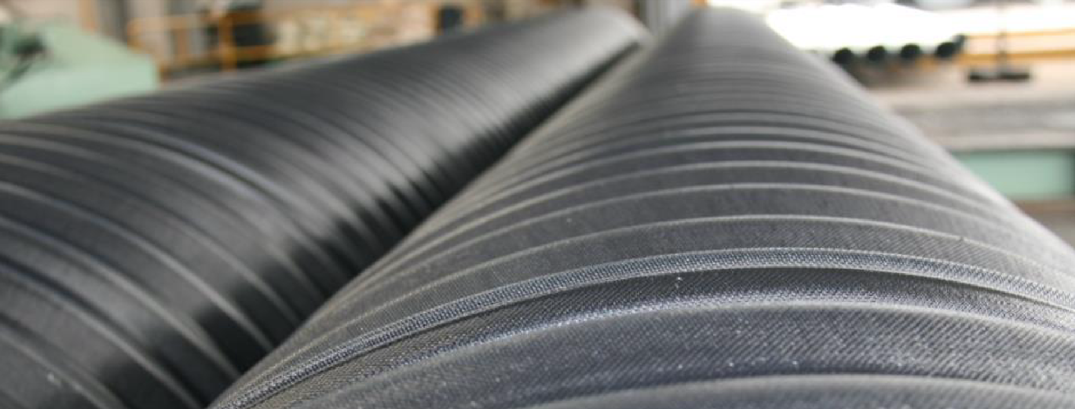 Close-up of high-performance laminate corrugated steel pipe