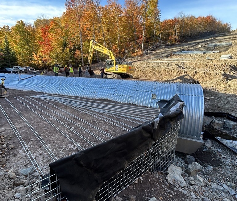 MSE Wire Wall for Bolt-A-Plate watercourse crossing