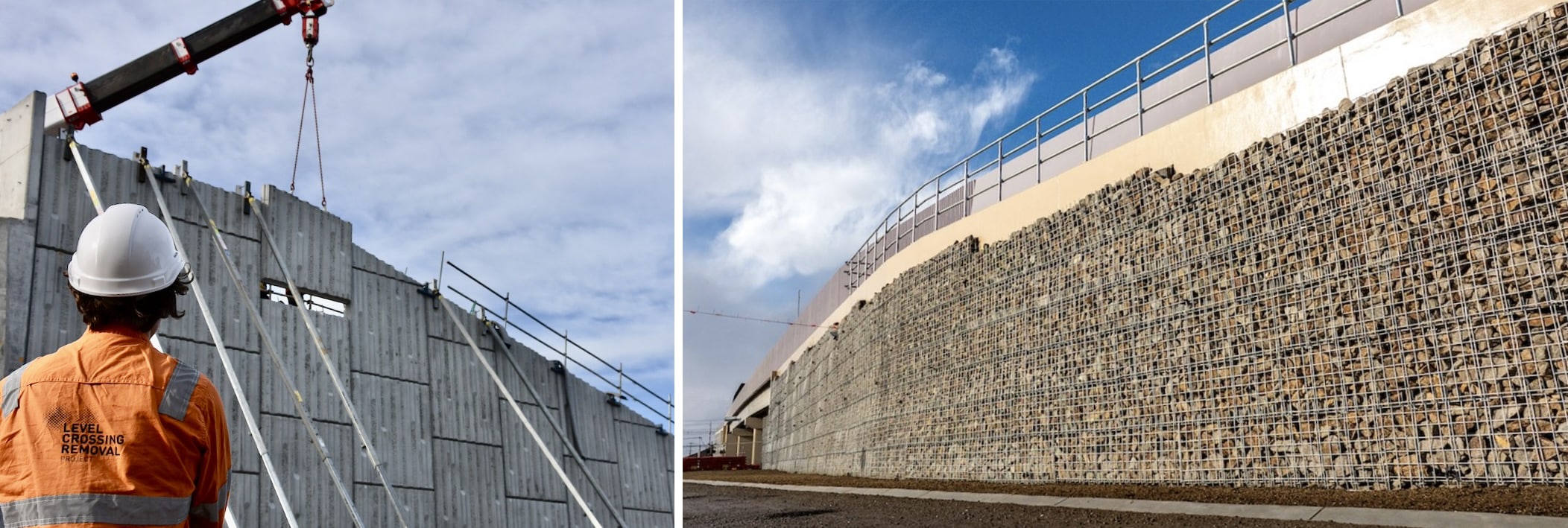 Views of MSE Walls in Calder Park Drive grade separation