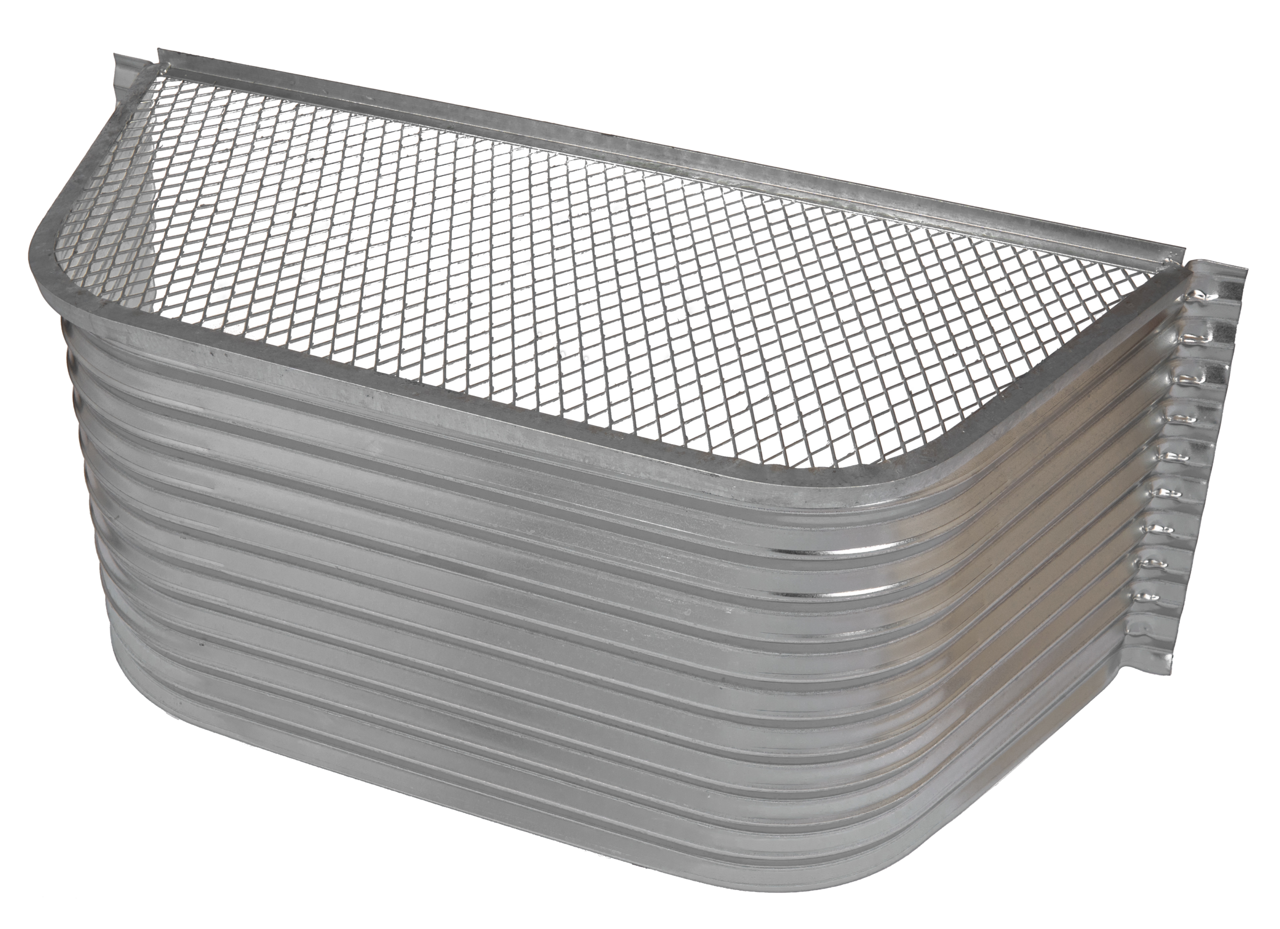 side view of premium galvanized window well with cover